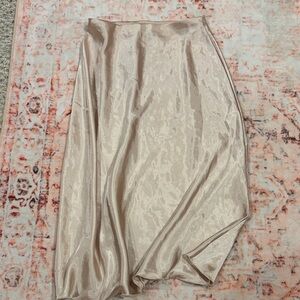 nicole miller cream silk skirt
